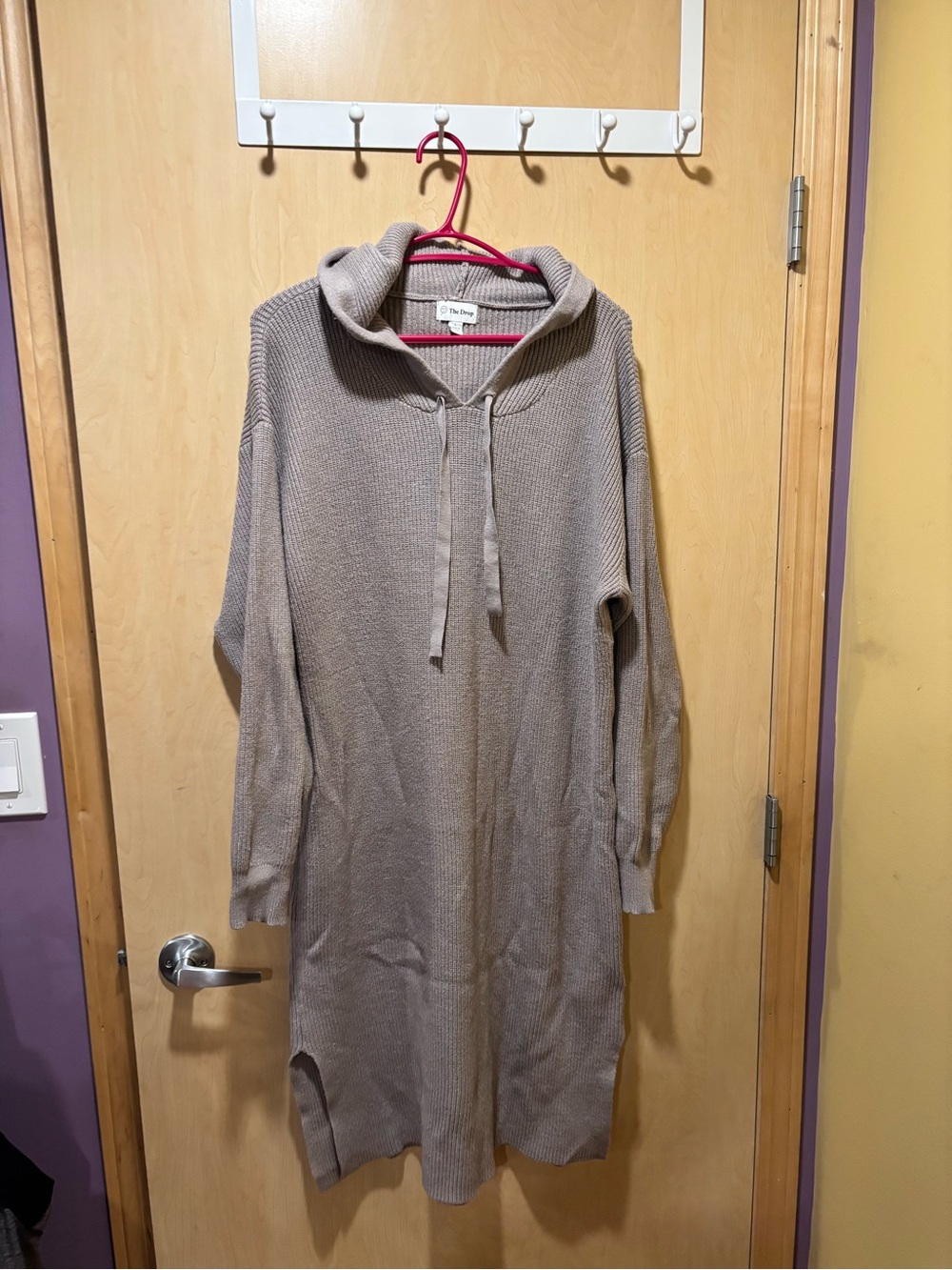 The drop knit like dress with hood L